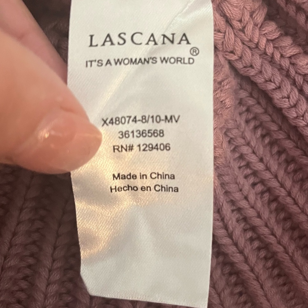 NWOT Lascana Pearl Button Crochet Cardigan Sweater in Mauve size 8-10 - Picture 12 of 16